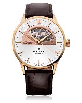 Edox Men's 85014 37R AIR Les Vauberts Analog Display Swiss Automatic Brown Watch