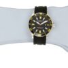 Stuhrling Original Men's Aquadiver Regatta Quartz Date Yellow Accent Rubber Strap Diver Watch