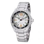 Stuhrling Original Men's 382.33112 Prestige Swiss Regatta Captain Quartz Diver Date Silver Dial Watch