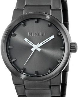 NIXON Cannon A164 - All Gunmetal - 104M Water Resistant Men's Analog Fashion Watch (39.5 mm Watch Face, 26-23 mm Stainless Steel Band)
