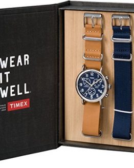 Timex Unisex-Adult Chronograph Quartz Watch with Leather Strap TWG012800