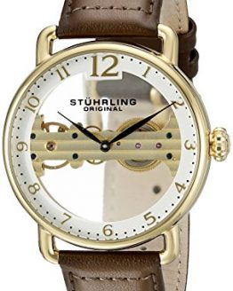 Stuhrling Original Men's 976.03 Bridge Analog Display Mechanical Hand Wind Brown Watch