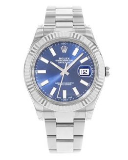NEW Rolex Datejust II Stainless Steel and 18K White Gold Blue Dial Mens watch 116334 BLIO by Rolex