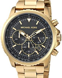 Michael Kors Men's Theroux Analog-Quartz Watch with Stainless-Steel-Plated Strap, Gold, 18 (Model: MK8642)
