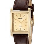 Seiko Men's SUP896 Gold-Tone and Brown Leather Solar-Power Dress Watch