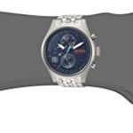 HUGO BOSS Men's Amsterdam Quartz Watch with Stainless-Steel Strap, Silver