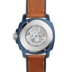 Fossil Men's Stainless Steel Automatic-self-Wind Watch with Leather Calfskin Strap, Brown, 24