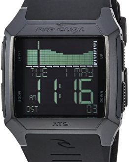 Rip Curl Men's Rifles Stainless Steel Quartz Sport Watch with Polyurethane Strap, Black, 27 (Model: A1136-MID)