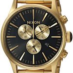 Nixon Men's Sentry Chrono Japanese-Quartz Watch with Stainless-Steel Strap, Gold, 20 (Model: A386510-00)