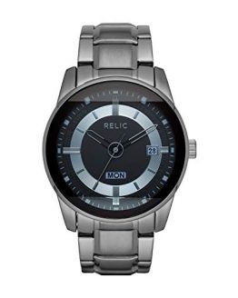 Add an Edge to Your Style with Relic by Fossil Men's Everet Quartz Watch in Gunmetal with Metal Strap (Model: ZR12582).