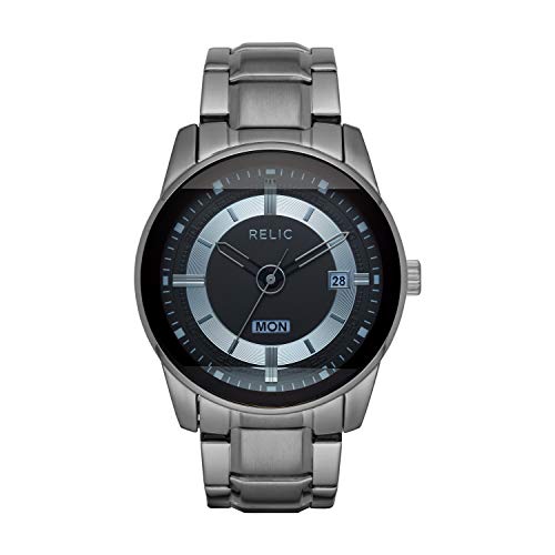Add an Edge to Your Style with Relic by Fossil Men's Everet Quartz Watch in Gunmetal with Metal Strap (Model: ZR12582).