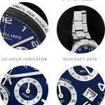 Blue Quartz Chronograph Mens Watch by Stuhrling Original. Solid Stainless Steel Watch Bracelet