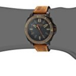 BOSS Orange Men's Stainless Steel Quartz Watch with Leather Calfskin Strap, Brown