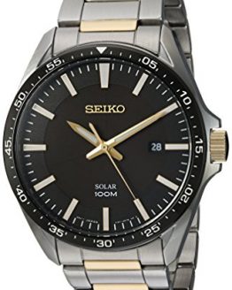 Seiko Men's Sport Watches Japanese-Quartz Stainless-Steel Strap, Silver, 19 (Model: SNE485)