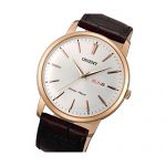 Orient Capital Quartz Rose Goldtone Dress Watch with Day and Date UG1R005W