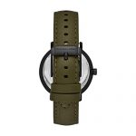 Michael Kors Men's Blake Stainless Steel Quartz Watch with Leather Strap,Black/Green, 20