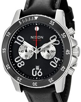 Nixon Men's A940000-00 Ranger Chrono Leather Analog Display Quartz Black Watch