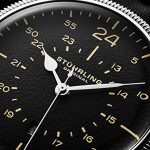 STUHRLING Original Mens Watch. Analog Quartz Military Wrist Watch. Genuine Calfskin Leather Strap