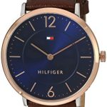Tommy Hilfiger Men's Sophisticated Sport Stainless Steel Quartz Watch with Leather Strap, Brown, 20 (Model: 1710354)