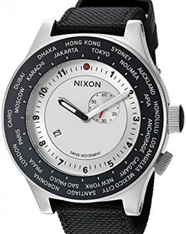 Nixon Men's 'Passport' Swiss Quartz Stainless Steel and Nylon Watch, Color:Blue (Model: A3211433)