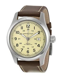 Hamilton Men's H70555523 "Khaki Field" Stainless Steel Watch with Brown Leather Band