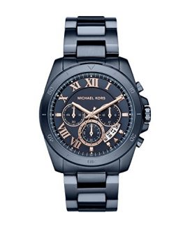 Michael Kors Men's Brecken Analog-Quartz Watch with Stainless-Steel Strap, Blue, 24 (Model: MK8610)