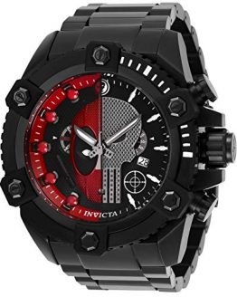 Invicta Men's Marvel Quartz Watch with Stainless Steel Strap, Black, 31 (Model: 27736)