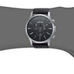 Nixon Men's Sentry Chrono Leather Stainless Steel Japanese-Quartz Watch with Calfskin Strap, Grey