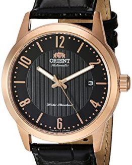 Orient Men's Howard Stainless Steel Japanese-Automatic Watch with Leather Calfskin Strap, Black, 22 (Model: FAC05005B0)
