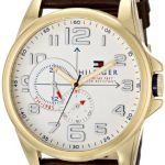 Tommy Hilfiger Men's 1791003 Stainless Steel Watch with Brown Leather Band