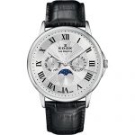 Edox Men's Les Bemonts Stainless Steel Swiss-Quartz Watch with Leather Strap, Black, 22 (Model: 40002 3 AR)