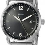 Fossil Men's 'The Commuter' Quartz Stainless Steel Casual Watch, Color:Black/silvertoned (Model: FS5391)
