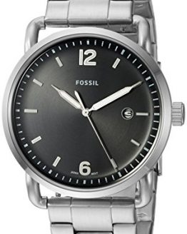 Fossil Men's 'The Commuter' Quartz Stainless Steel Casual Watch, Color:Black/silvertoned (Model: FS5391)