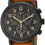 Timex Unisex Weekender Chrono Tan Leather Slip-Thru Strap Watch