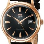Orient Men's 2nd Gen. Bambino Ver. 1 Stainless Steel Japanese-Automatic Watch with Leather Strap, Black, 21 (Model: FAC00001B0)