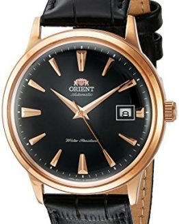 Orient Men's 2nd Gen. Bambino Ver. 1 Stainless Steel Japanese-Automatic Watch with Leather Strap, Black, 21 (Model: FAC00001B0)