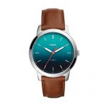 Fossil Men's The The Minimalist 3H Stainless Steel Analog-Quartz Watch with Leather Calfskin Strap, Brown, 22 (Model: FS5440)