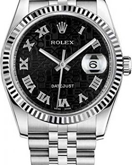 Rolex Datejust 36 Black Jubilee Design Roman Numeral Dial Watch 116234