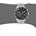 GUESS Men's Silver-Tone Chronograph Watch with Black Dial