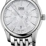 Oris Artelier Automatic Regulator Watch - Mens 40mm Analog Silver Face with Second Hand, Date and Sapphire Crystal - Stainless Steel Metal Band Self Winding Swiss Made Luxury Watches 749 7667 4051