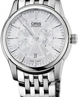 Oris Artelier Automatic Regulator Watch - Mens 40mm Analog Silver Face with Second Hand, Date and Sapphire Crystal - Stainless Steel Metal Band Self Winding Swiss Made Luxury Watches 749 7667 4051