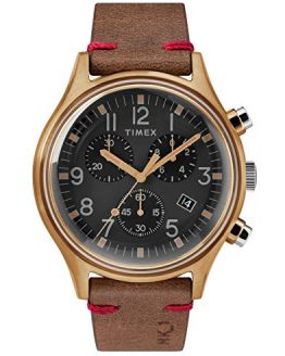 Timex Mens Chronograph Quartz Watch with Leather Strap