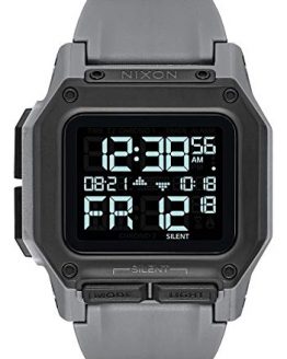 NIXON Regulus A1180 - All Gunmetal - 100m Water Resistant Men's Digital Sport Watch (46mm Watch Face, 29mm-24mm Pu/Rubber/Silicone Band)