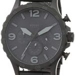 Fossil Men's Nate Quartz Stainless Steel Chronograph Watch, Color: Black (Model: JR1401)