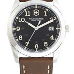 Victorinox Infantry Black Dial Leather Strap Mens Watch 241563XG (Renewed)
