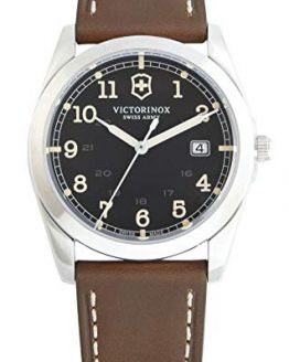 Victorinox Infantry Black Dial Leather Strap Mens Watch 241563XG (Renewed)