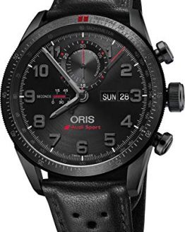 Oris Audi Sport Black Dial Leather Strap Men's Watch 77876617784LS