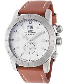 Glycine Airman 42 Automatic Brown Leather Mens Watch GL0149