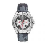 Michael Kors Men's Theroux Stainless Steel Quartz Watch with Silicone Strap, Gray, 22 (Model: MK8710)