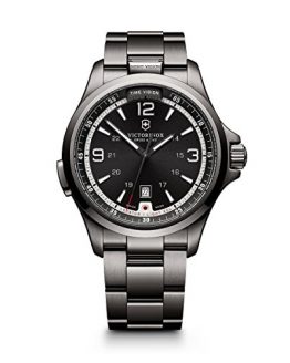 Victorinox Men's 241665 Swiss Army Night Vision Dark Grey Dial Black Ice PVD Steel Watch